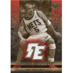 675899 Jason Kidd Player Worn Jersey Patch New Jersey Nets 2004 Upper Deck Rookie Exclusives No.J55 Basketball Card
