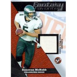 676014 Donovan Mcnabb Player Worn Jersey Patch Philadelphia Eagles 2004 Topps Prime Fantasy Favorites No.FFDM Football Card