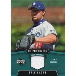 724326 Eric Gagne Player Worn Jersey Patch Los Angeles Dodgers 2005 Upper Deck Portraits No.48 LE 16-99 Baseball Card
