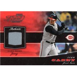 724492 Sean Casey Player Worn Jersey Patch Cincinnati Reds the Mayor 2002 Playoff No.POG77 Baseball Card