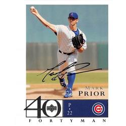724541 Mark Prior Autographed Chicago Cubs 2003 Upper Deck Forty Man No.471 Baseball Card