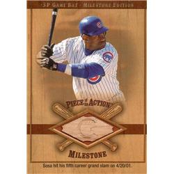 724579 Sammy Sosa Player Used Bat Patch Chicago Cubs 2001 Upper Deck Milestone No.MSS Baseball Card