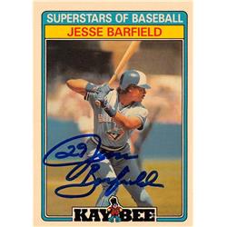 724590 Jesse Barfield Autographed Toronto Blue Jays 1987 Topps Kaybee Superstars No.2 Baseball Card