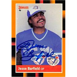 724591 Jesse Barfield Autographed Toronto Blue Jays 1988 Donruss Best No.216 Baseball Card