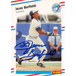 724592 Jesse Barfield Autographed Toronto Blue Jays 1988 Fleer No.102 Baseball Card