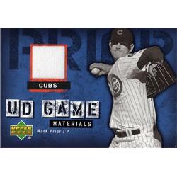 724605 Mark Prior Player Worn Jersey Patch Chicago Cubs 2006 Upper Deck Game Materials No.UDPR Baseball Card