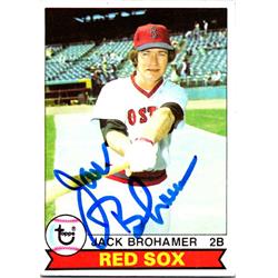 724642 Jack Brohamer Autographed Boston Red Sox, SC 1979 Topps No.63 Baseball Card