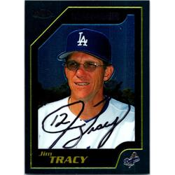 724701 Jim Tracy Autographed Los Angeles Dodgers, SC 2001 Topps Chrome No.T150 Baseball Card