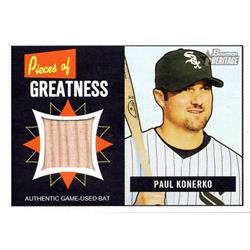 724813 Paul Konerko Player Used Bat Patch Chicago White Sox 2005 Bowman Heritage No.PGPK Baseball Card