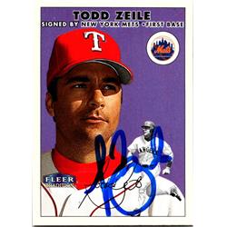 725226 Todd Zeile Autographed Texas Rangers 2000 Fleer Tradition No.387 Baseball Card