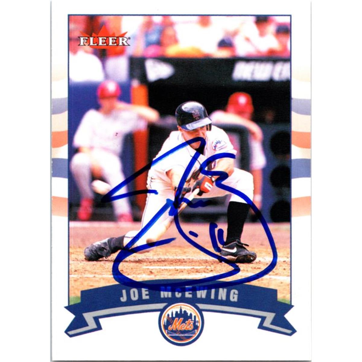 725328 Joe Mcewing Autographed New York Mets 2002 Fleer No.151 Baseball Card