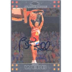 725664 Spud Webb Autographed Atlanta Hawks 2008 Topps Chrome No.81 Take Off Dunking Basketball Card