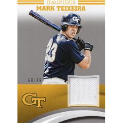 Picture of Autograph Warehouse 654447 Mark Teixeira Player Worn Jersey Patch Georgia Tech Yellow Jackets 2016 Panini Team Collection Silver No.MTGT LE 60-99 Baseball Card