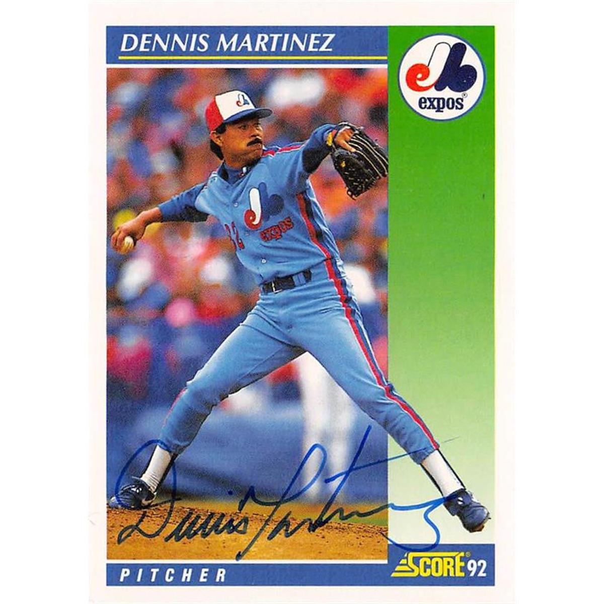 703312 Dennis Martinez Signed Montreal Expos 1992 Score No.470 Baseball Card