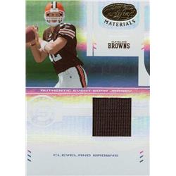 703427 Luke Mccown Player Worn Jersey Patch Cleveland Browns 2004 Leaf Certified Materials Refractor No.212 Football Card