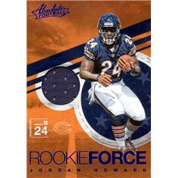 703432 Jordan Howard Player Worn Jersey Patch Chicago Bears 2016 Panini Absolute Rookie Force No.21 Football Card