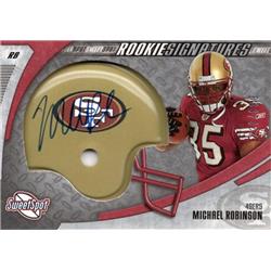 703480 Michael Robinson Signed Commemorative Helmet Patch San Francisco 49ers 2006 Upper Deck Sweet Spot Rookie No.216 Football Card