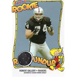 703517 Robert Gallery Player Worn Jersey Patch Oakland Raiders 2004 Topps Bazooka Rookie Roundup No.RRRG Football Card