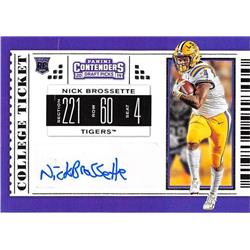 703527 Nick Brossette Signed LSU Tigers 2019 Panini Contenders Draft Rookie No.277 Football Card
