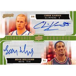 703595 Chris Kaman & Sean Williams Autographed Clippers, Nets 2008 Upper Deck MVP No.SRKW Basketball Card