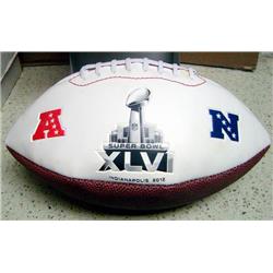 703744 Super Bowl XLVI Commemorative White Panel NFL Authentic Won by New York Giants Football -  Autograph Warehouse