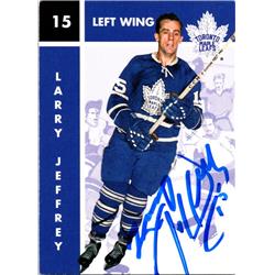 701112 Larry Jeffrey Autographed Toronto Maple Leafs, SC 1995 Parkhurst No.115 Hockey Card