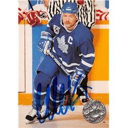 701312 Wendel Clark Autographed Toronto Maple Leafs 1991 Pro Set No.120 Hockey Card