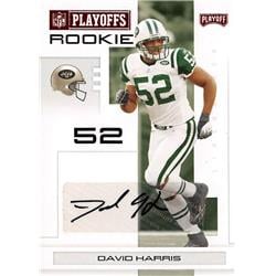 701401 David Harris Autographed New York Jets 2007 Donruss Playoff Rookie No.165 LE 4-100 Football Card
