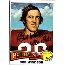 701402 Bob Windsor Autographed New England Patriots, SC 1975 Topps No.101 Football Card
