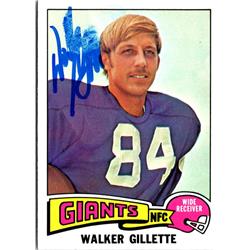 701457 Walker Gillette Autographed Seattle Seahawks, SC 1975 Topps No.336 Football Card
