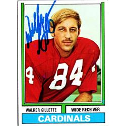 701482 Walker Gillette Autographed St. Louis Cardinals, SC 1974 Topps No.207 Football Card