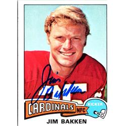701502 Jim Bakken Autographed St. Louis Cardinals, SC 1975 Topps No.99 Football Card