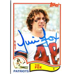701513 Tim Fox Autographed New England Patriots, SC 1982 Topps No.148 Football Card