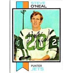 701529 Steve Oneal Autographed New York Jets, SC 1973 Topps No.349 Football Card