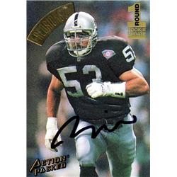701587 Rob Fredrickson Autographed Oakland Raiders, SC 1994 Action Packed Rookie Update No.141 Football Card