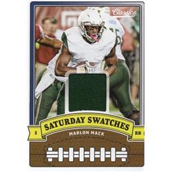 701703 Marlon Mack Player Worn Jersey Patch South Florida Bulls 2018 Panini Classics Saturday Swatches Rookie No.15 Football Card