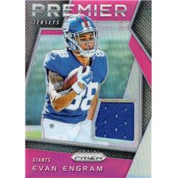 701720 Evan Engram Player Worn Jersey Patch New York Giants 2017 Panini Prizm Premier Refractor No.16 Football Card