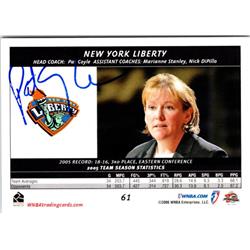 701844 Pat Coyle Autographed New York Liberty Coach 2006 Wnba Enterprises No.61 Basketball Card