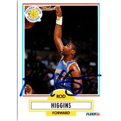 701879 Rod Higgins Autographed Golden State Warriors, SC 1990 Fleer No.64 Basketball Card