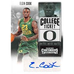 701901 Elgin Cook Autographed Orgon Ducks 2016 Panini Contenders Draft Rookie No.134 Basketball Card