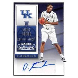701912 Dakari Johnson Autographed Kentucky Wildcats 2015 Panini Contenders Draft Rookie No.113 Basketball Card