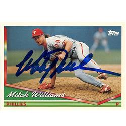 701995 Mitch Williams Autographed Philadelphia Phillies 1994 Topps No.114 Baseball Card
