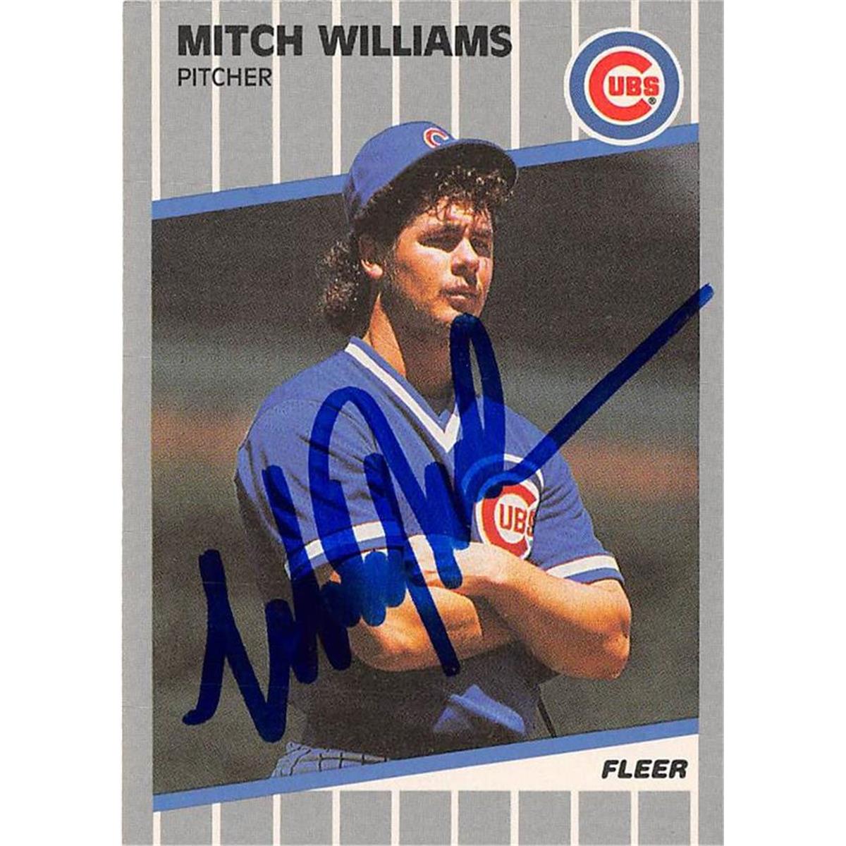 702022 Mitch Williams Autographed Chicago Cubs 1989 Fleer No.U-81 Baseball Card