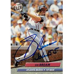 702100 Sid Bream Autographed Atlanta Braves 1992 Fleer Ultra No.160 Baseball Card
