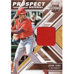 702160 Jose Siri Player Worn Jersey Patch Reds, Astros 2018 Panini Elite Extra Prospect No.PMJO LE 118-199 Baseball Card