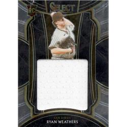 702172 Ryan Weathers Player Worn Jersey Patch San Diego Padres 2021 Panini Select Rookie No.RJSRW Baseball Card