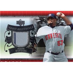 702174 Johan Santana Player Worn Jersey Patch Minnesota Twins 2007 Upper Deck Game Materials No.UDJS Baseball Card