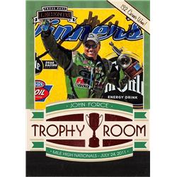 702299 John Force Signed Funny Car Racing Driver 2011 Press Pass Legends Trophy Room No.56 Trading Card