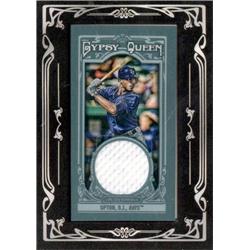 702565 B.J. Upton Player Worn Jersey Patch Tampa Bay Rays 2013 Topps Gypsy Queen No.GQMEBU Baseball Card