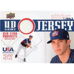 702578 Tj Walz Player Worn Jersey Patch Team USA 2009 Upper Deck Star Prospects Rookie No.GJU37 Baseball Card
